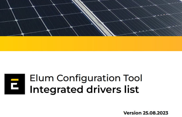 Integrated drivers list eConf by Elum Energy