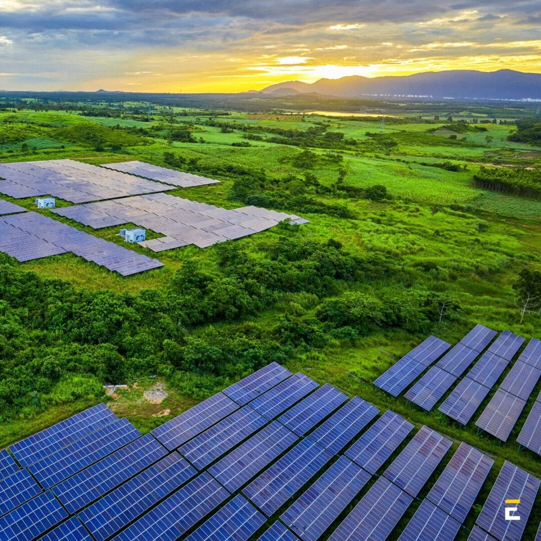 Solar panel sunset