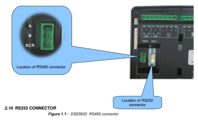 DSE7300 RS485 pinout