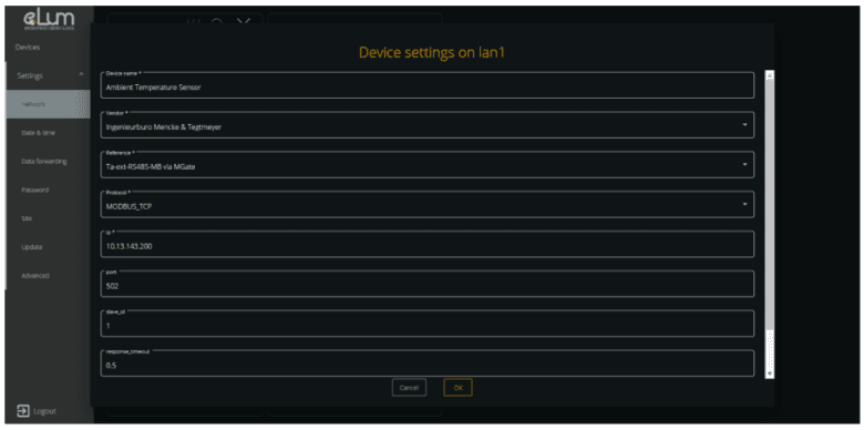 LAN device settings